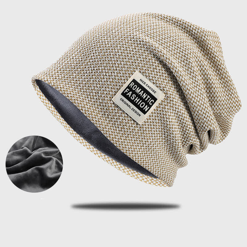 Casual Brimless Stretchable Beanie Knitted Hat - Thicken - Khaki - Adjustable (21 1/4" - 23 5/8") - image 14