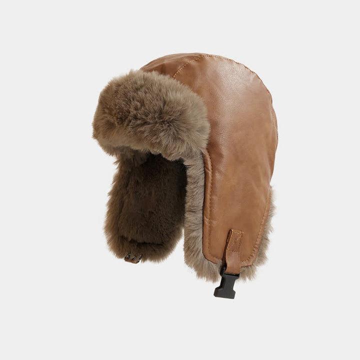 Modern Cool Winter Thick Warm Pilot Hat - Light Brown - Adjustable (21 5/8" - 23 5/8") - image 7