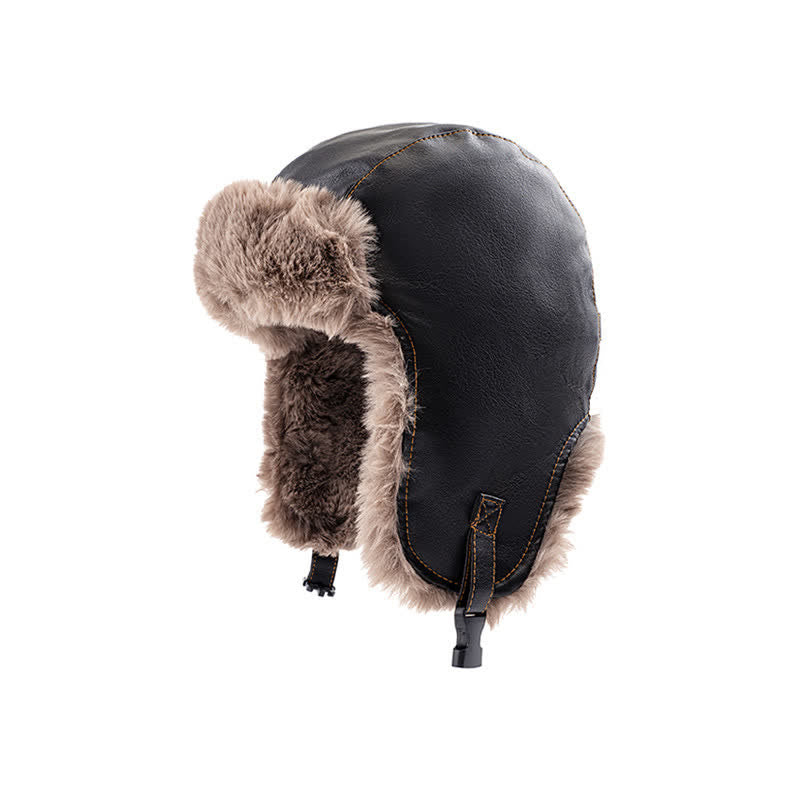 Modern Cool Winter Thick Warm Pilot Hat - Black - Adjustable (21 5/8" - 23 5/8") - image 4