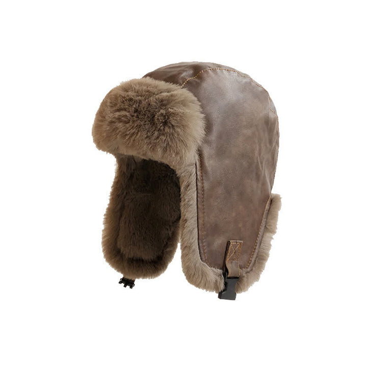 Modern Cool Winter Thick Warm Pilot Hat - Dark Khaki - Adjustable (21 5/8" - 23 5/8") - image 0