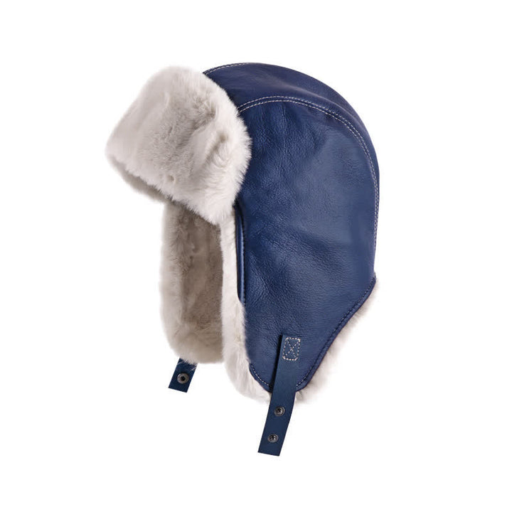 Vintage Winter Trooper Ear Flaps Pilot Hat - Navy - Adjustable (21 5/8" - 23 1/4") - image 4