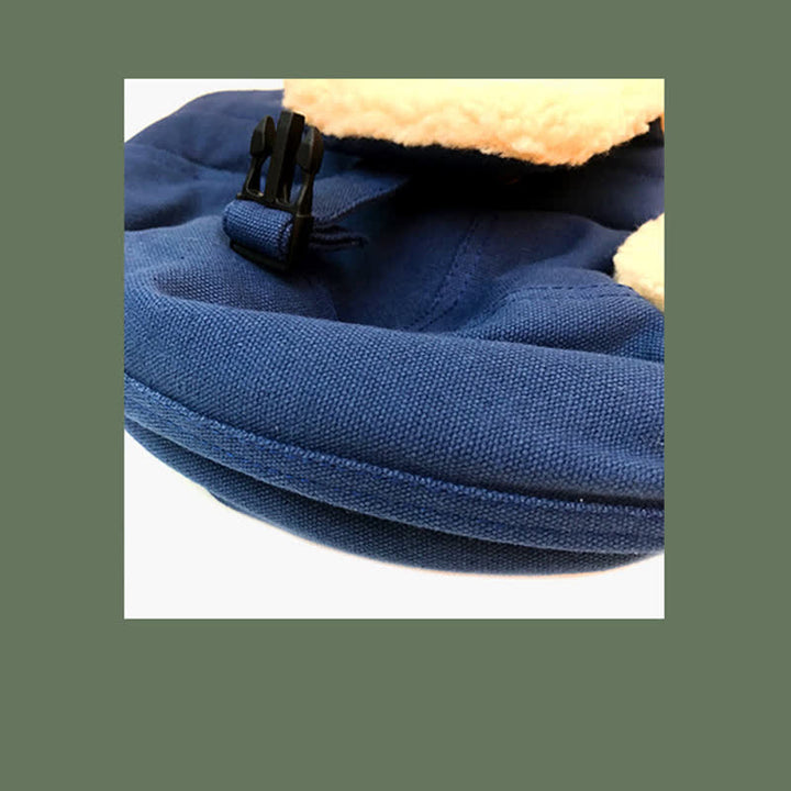 Solid Color Plush Inner Earmuffs Pilot Hat - image 4
