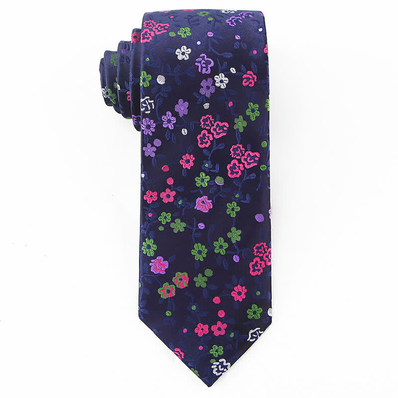 Men's Purple & Pink Flowers Print Floral Necktie - image 1