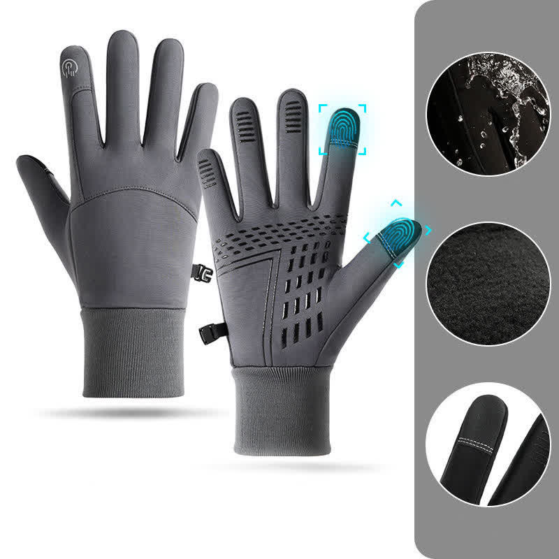 Cold Resistance Touchscreen Thermal Sport Gloves - Gray - XL - image 0