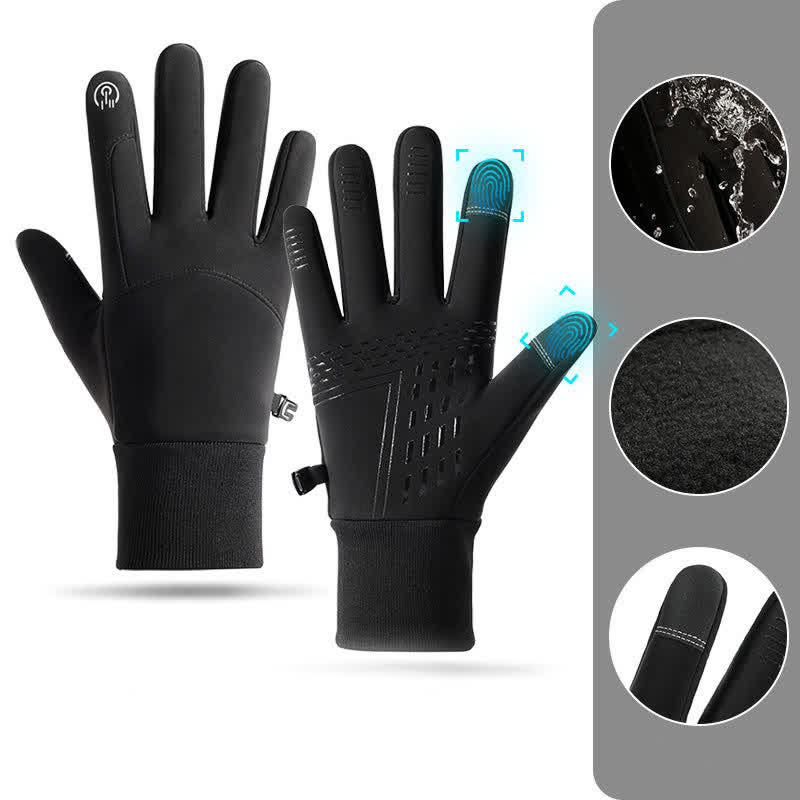 Cold Resistance Touchscreen Thermal Sport Gloves - Black - XL - image 4