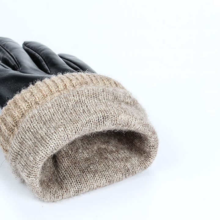 Fashionable Winter Sheepskin Thick Velvet Sheepskin Gloves - image 4