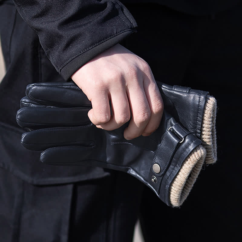 Fashionable Winter Sheepskin Thick Velvet Sheepskin Gloves - image 1
