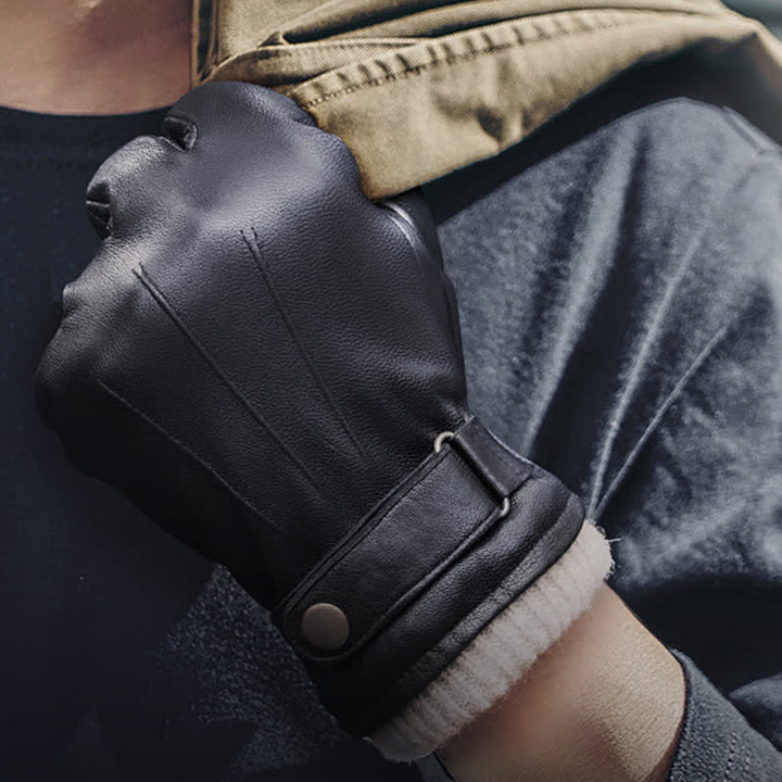 Fashionable Winter Sheepskin Thick Velvet Sheepskin Gloves - image 7
