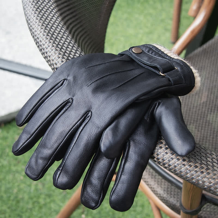 Fashionable Winter Sheepskin Thick Velvet Sheepskin Gloves - image 10