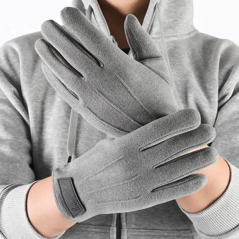 Anti-slip Touch Screen Winter Full Finger Gloves - Gray - image 10