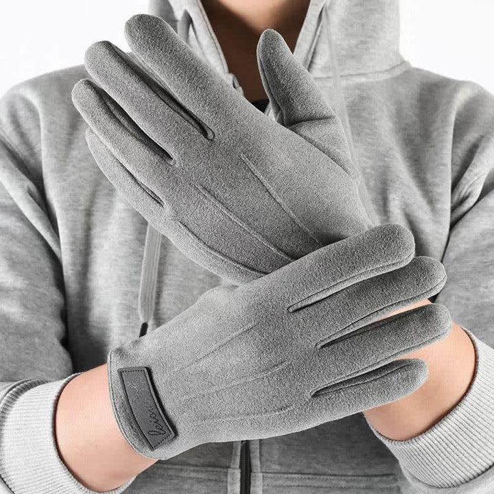 Anti-slip Touch Screen Winter Full Finger Gloves - Gray - image 10
