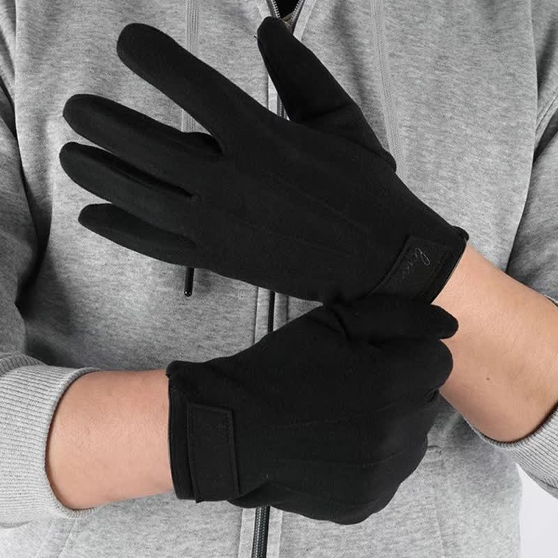 Anti-slip Touch Screen Winter Full Finger Gloves - Black - image 14