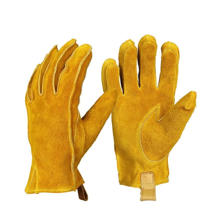Yellow Cowhide Leather Garden Insulated Work Gloves - Yellow - image 0
