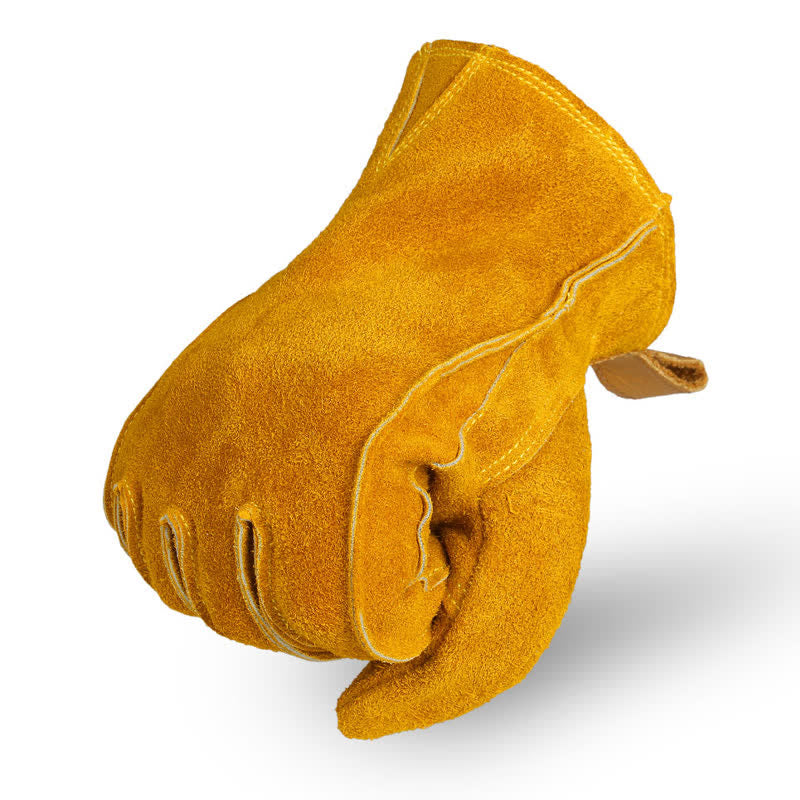 Yellow Cowhide Leather Garden Insulated Work Gloves - image 4