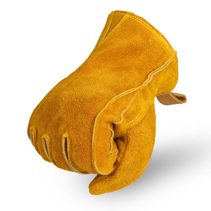 Yellow Cowhide Leather Garden Insulated Work Gloves - image 4