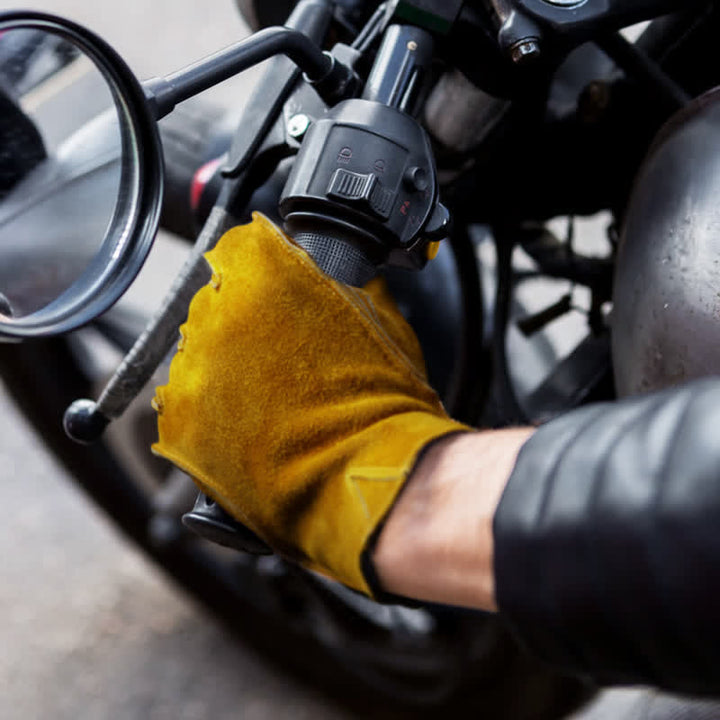 Yellow Cowhide Leather Garden Insulated Work Gloves - image 1