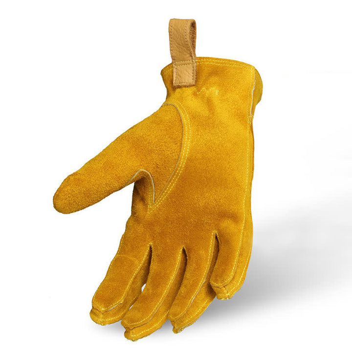 Yellow Cowhide Leather Garden Insulated Work Gloves - image 3