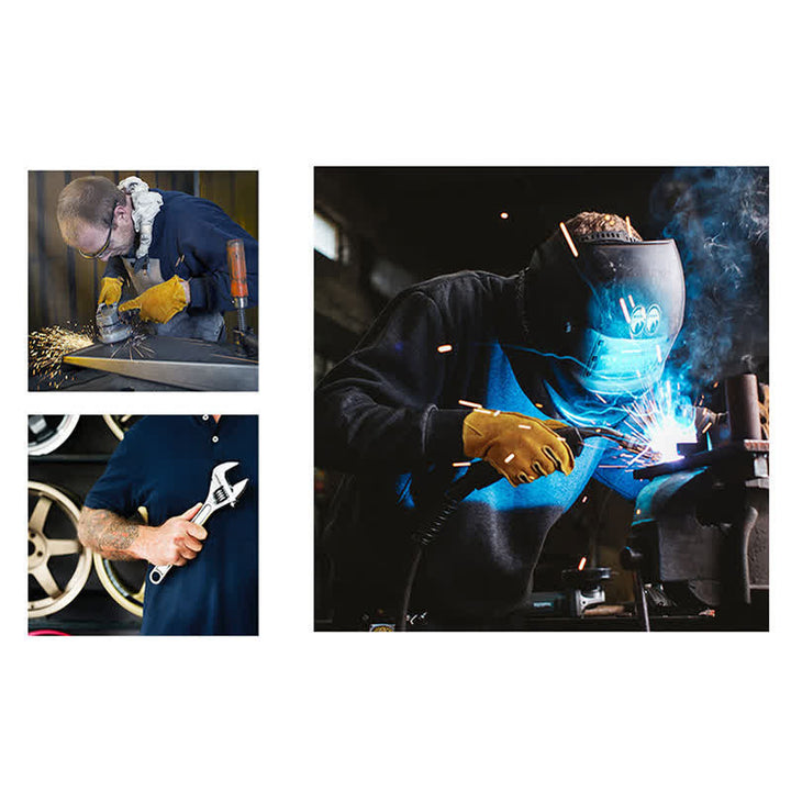 Yellow Cowhide Leather Garden Insulated Work Gloves - image 5
