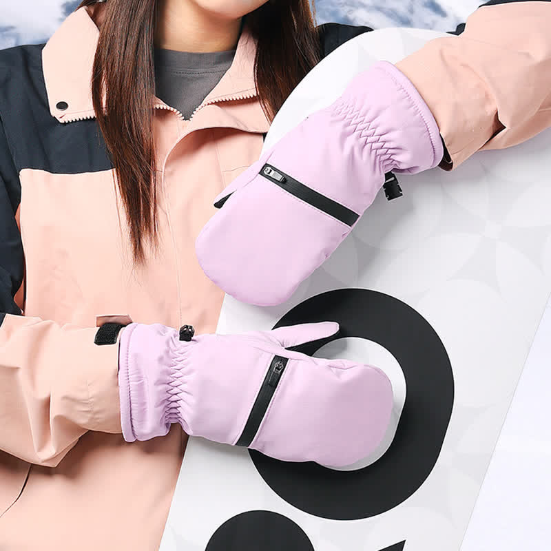 Winter Padded Zipper Pocket Ski Sports Gloves - image 1
