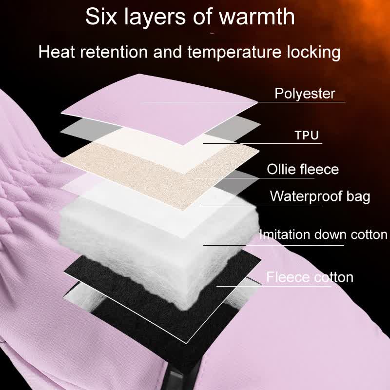 Winter Padded Zipper Pocket Ski Sports Gloves - image 5