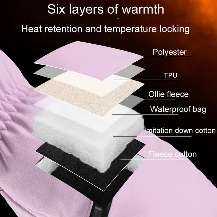 Winter Padded Zipper Pocket Ski Sports Gloves - image 5