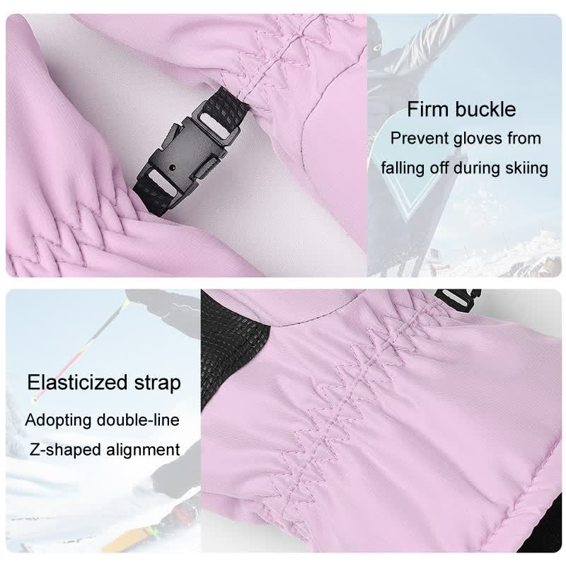 Winter Padded Zipper Pocket Ski Sports Gloves - image 8