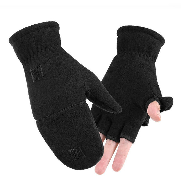 Black Convertible Flip Top Warm Mitten Gloves - image 5
