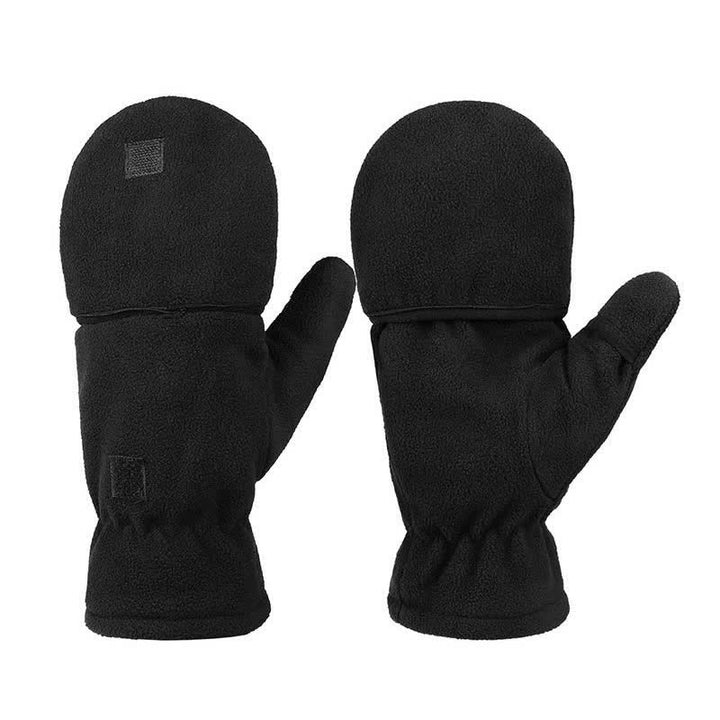 Black Convertible Flip Top Warm Mitten Gloves - image 10