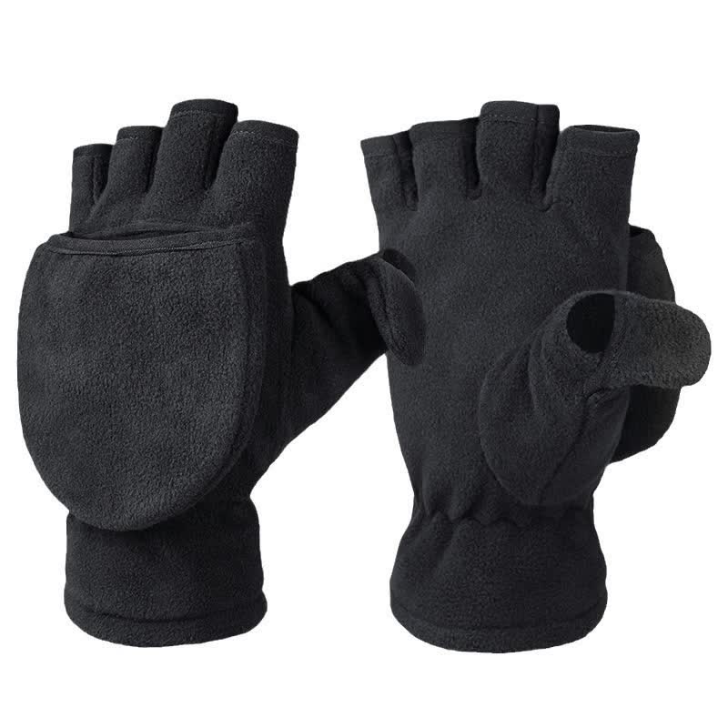 Black Convertible Flip Top Warm Mitten Gloves - image 11