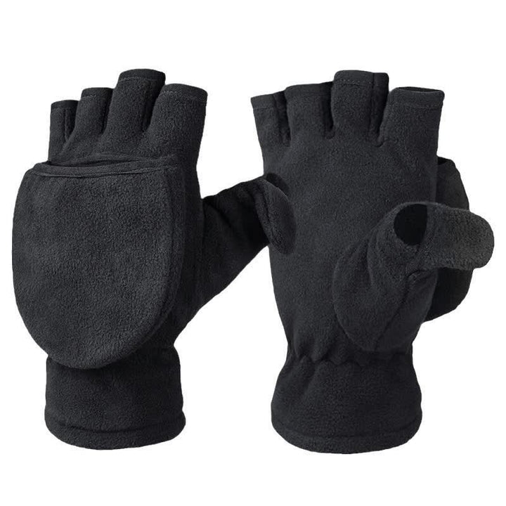 Black Convertible Flip Top Warm Mitten Gloves - image 11