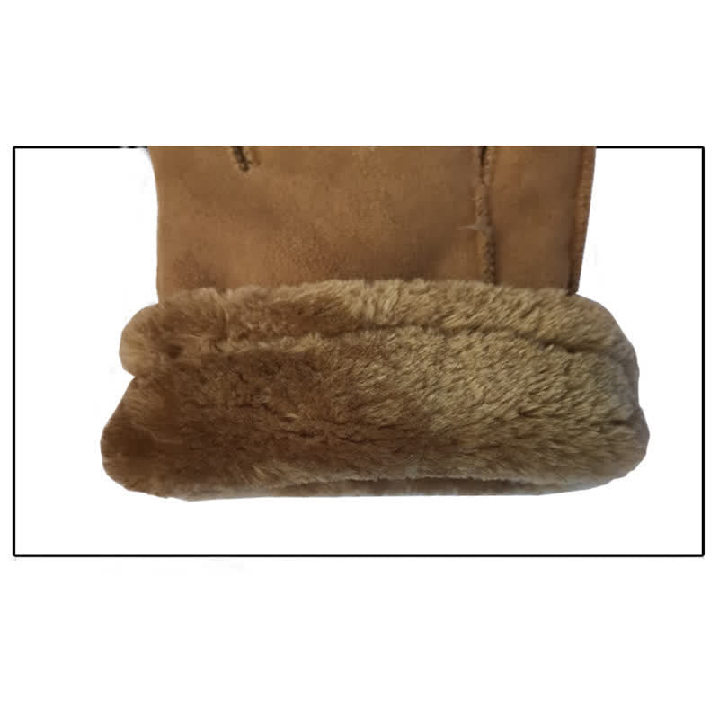 Faux Leather Imitation Wool Leather Dress Gloves - image 4