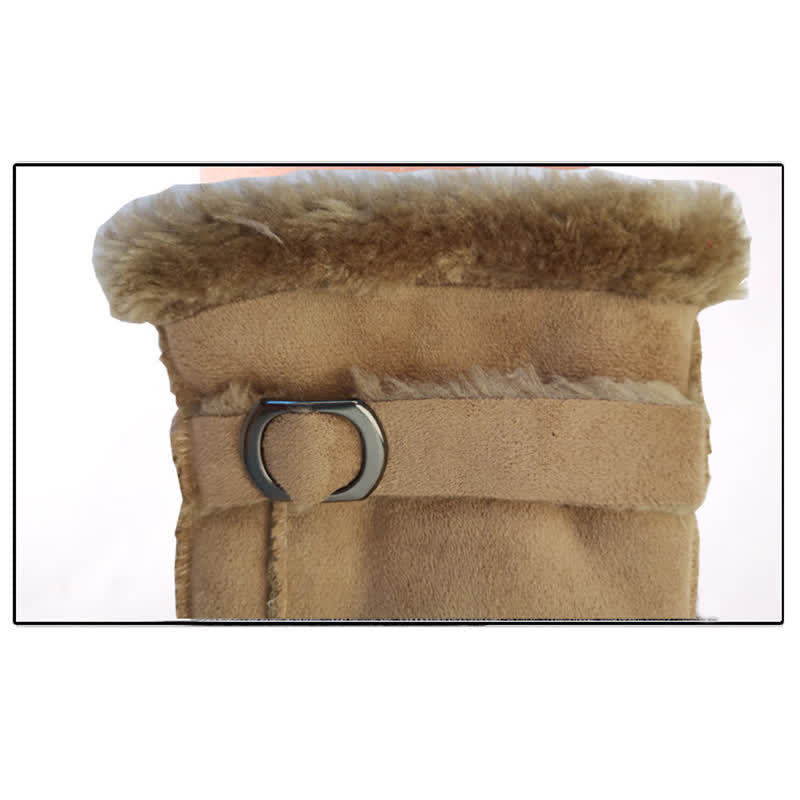 Faux Leather Imitation Wool Leather Dress Gloves - image 3