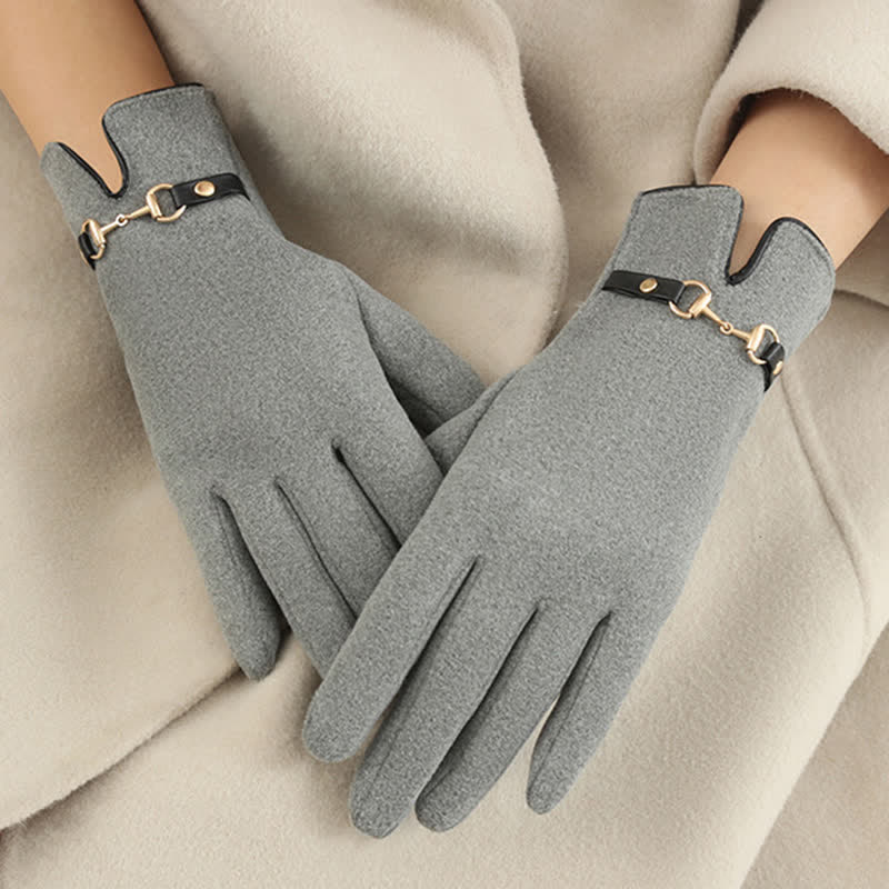 Women's Chain Plus Plush Velvet Thick Gloves - image 11