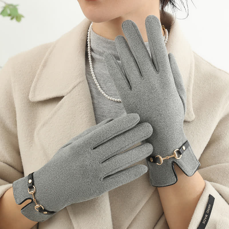 Women's Chain Plus Plush Velvet Thick Gloves - image 10