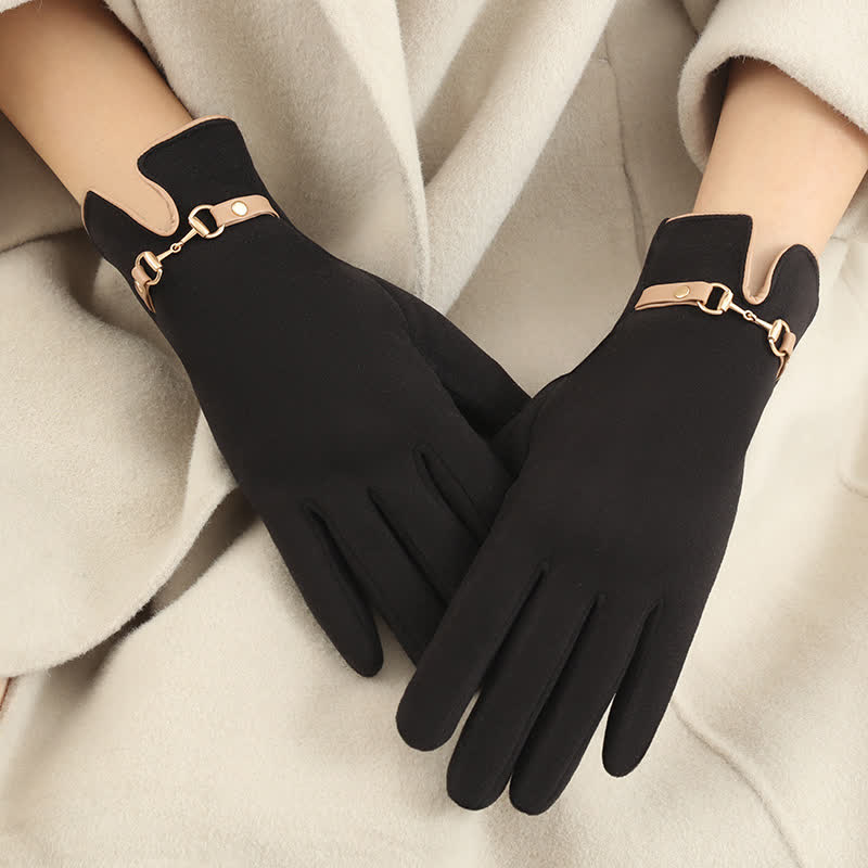 Women's Chain Plus Plush Velvet Thick Gloves - image 14