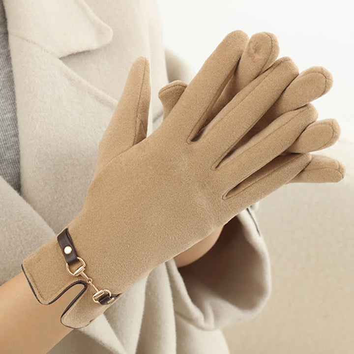 Women's Chain Plus Plush Velvet Thick Gloves - image 5