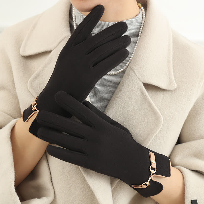 Women's Chain Plus Plush Velvet Thick Gloves - image 13