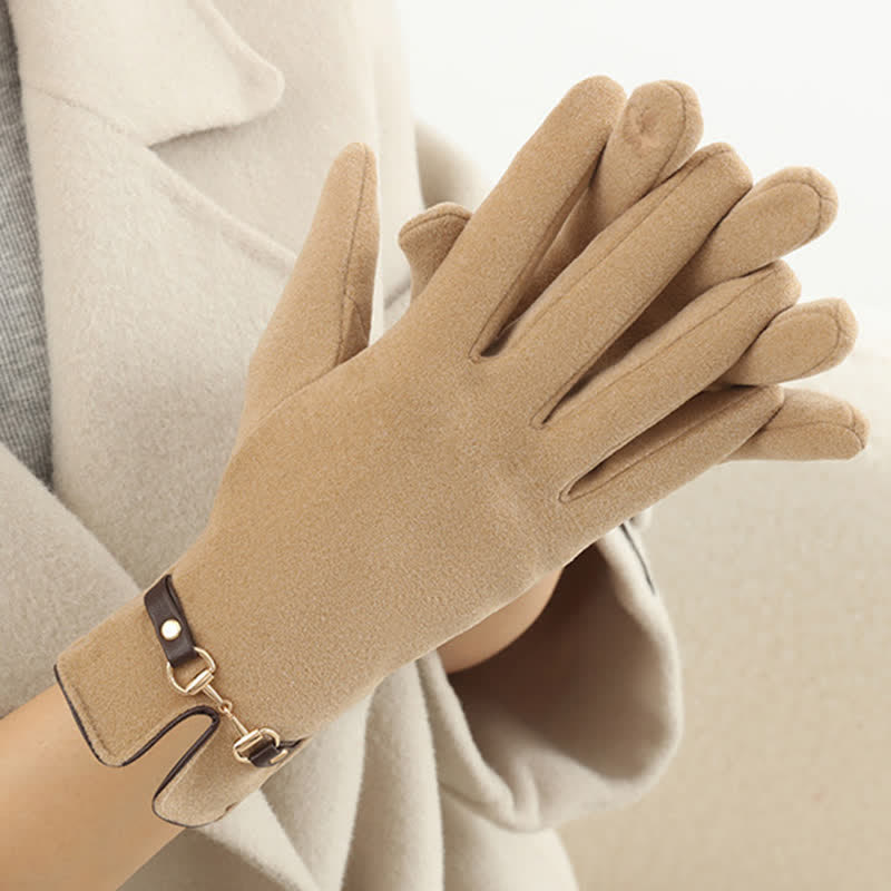 Women's Chain Plus Plush Velvet Thick Gloves - image 5