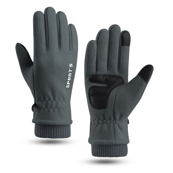 Cold Weather Thickened Fuzzy Elastic Cuff Gloves - Gray - Men - image 2