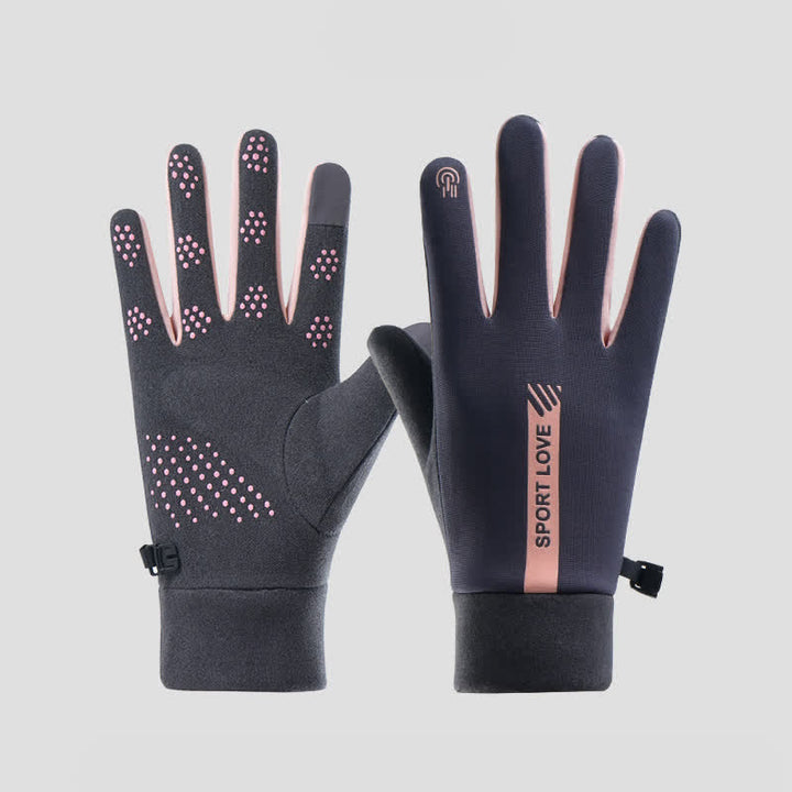 Sport Lover Non-slip Touch Screen Outdoor Cycling Gloves - Gray & Pink - image 4