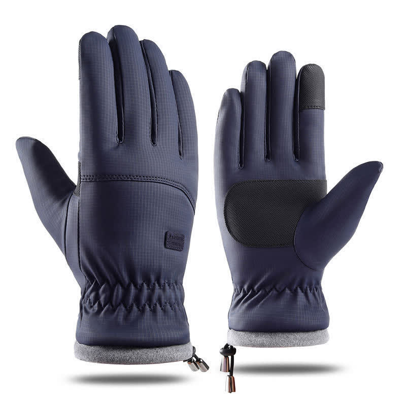 Winter Outdoor Touchscreen Elastic Cuff Riding Gloves - Navy - image 5