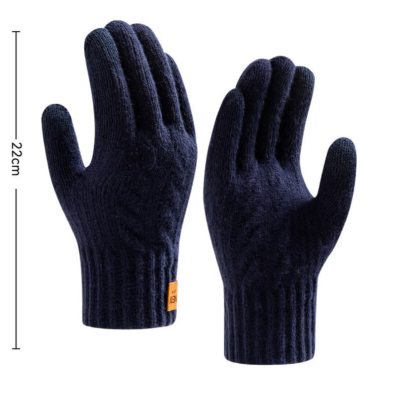 Solid Color Soft Warm Alpaca Fur Knitted Gloves - image 6