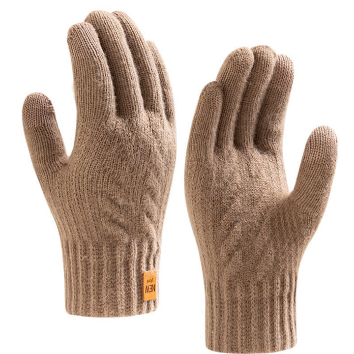 Solid Color Soft Warm Alpaca Fur Knitted Gloves - image 8