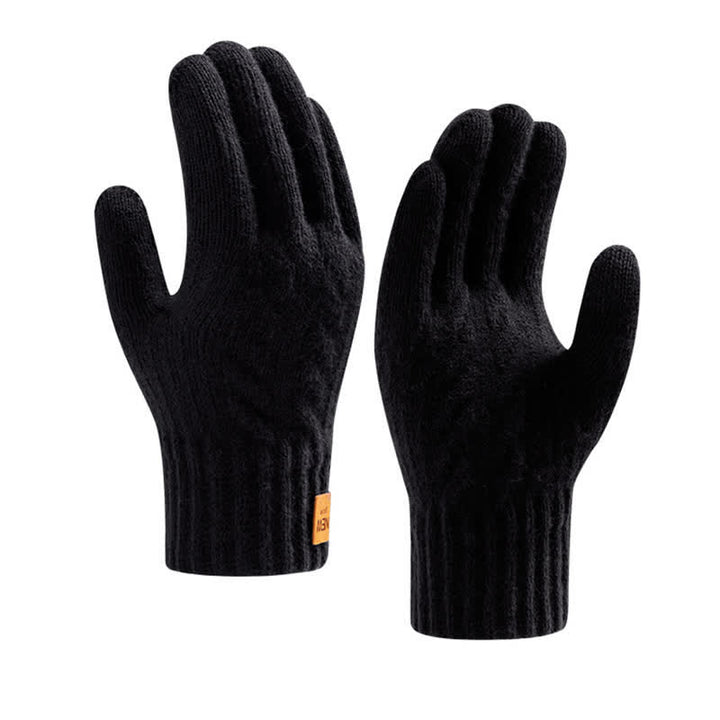 Solid Color Soft Warm Alpaca Fur Knitted Gloves - image 13