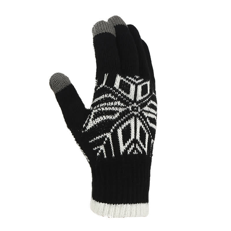 Snowflake Pattern Winter Thicken Knitted Gloves - image 13