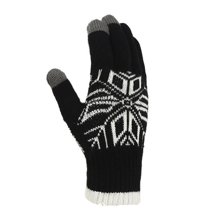 Snowflake Pattern Winter Thicken Knitted Gloves - image 13