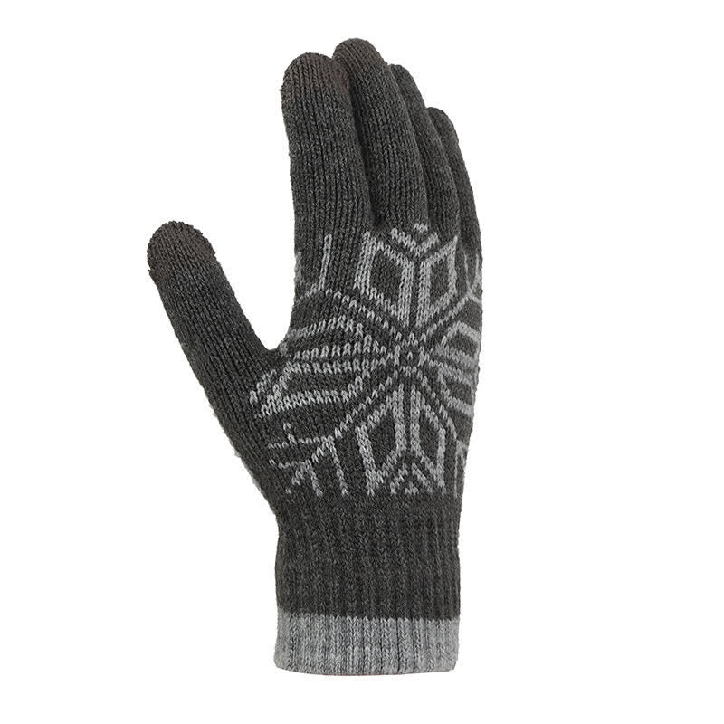 Snowflake Pattern Winter Thicken Knitted Gloves - image 10
