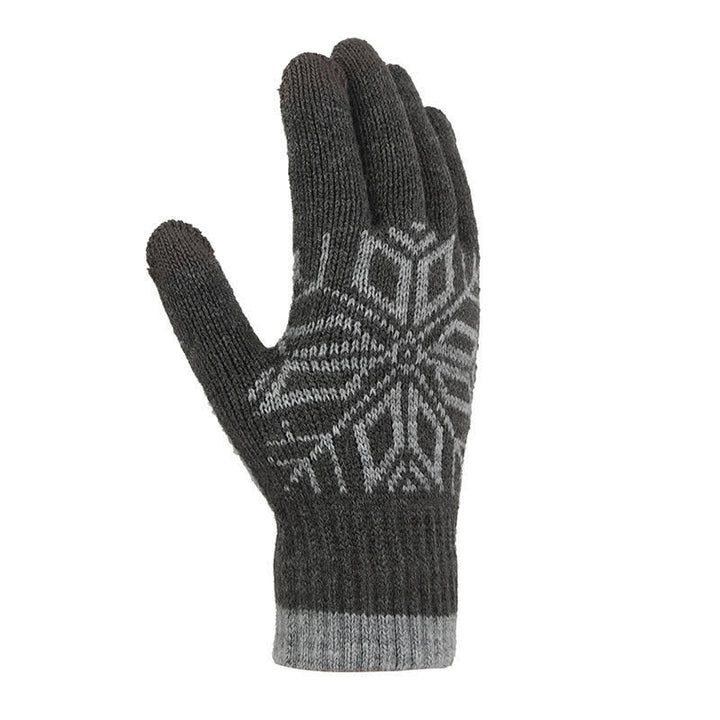 Snowflake Pattern Winter Thicken Knitted Gloves - image 10