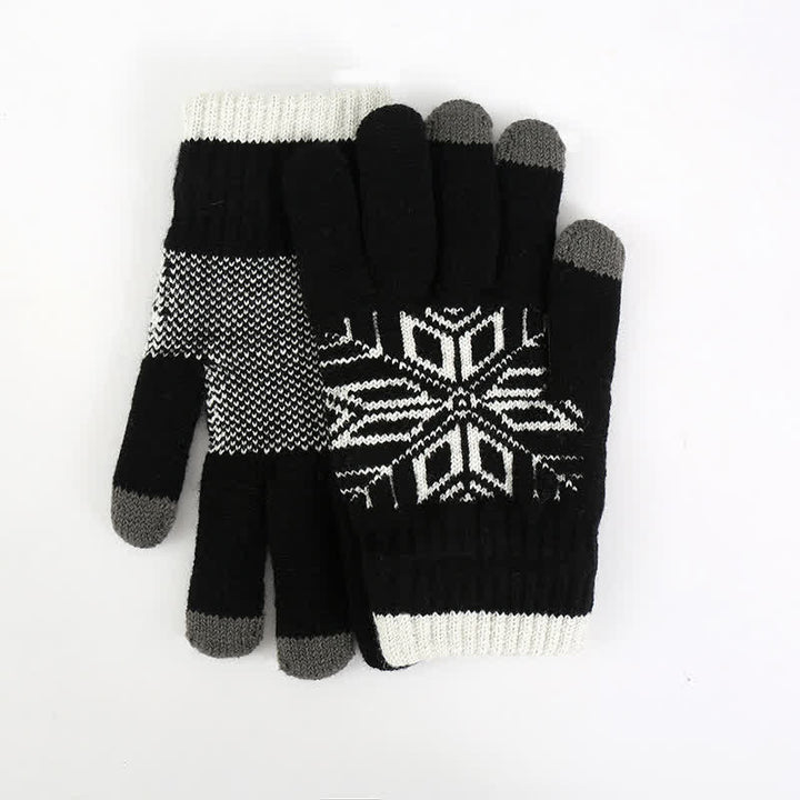 Snowflake Pattern Winter Thicken Knitted Gloves - image 12