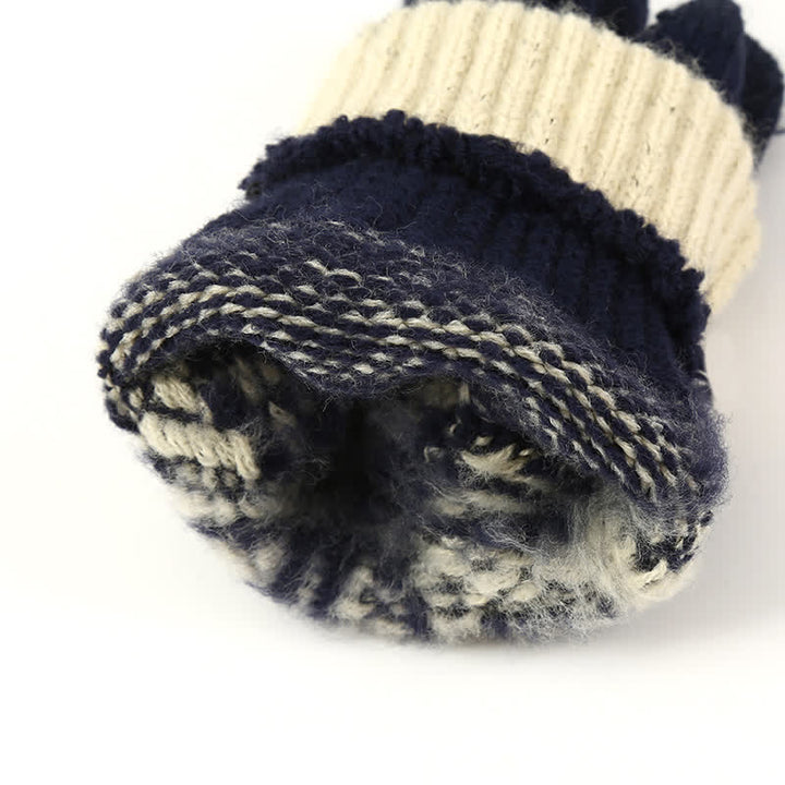 Snowflake Pattern Winter Thicken Knitted Gloves - image 5